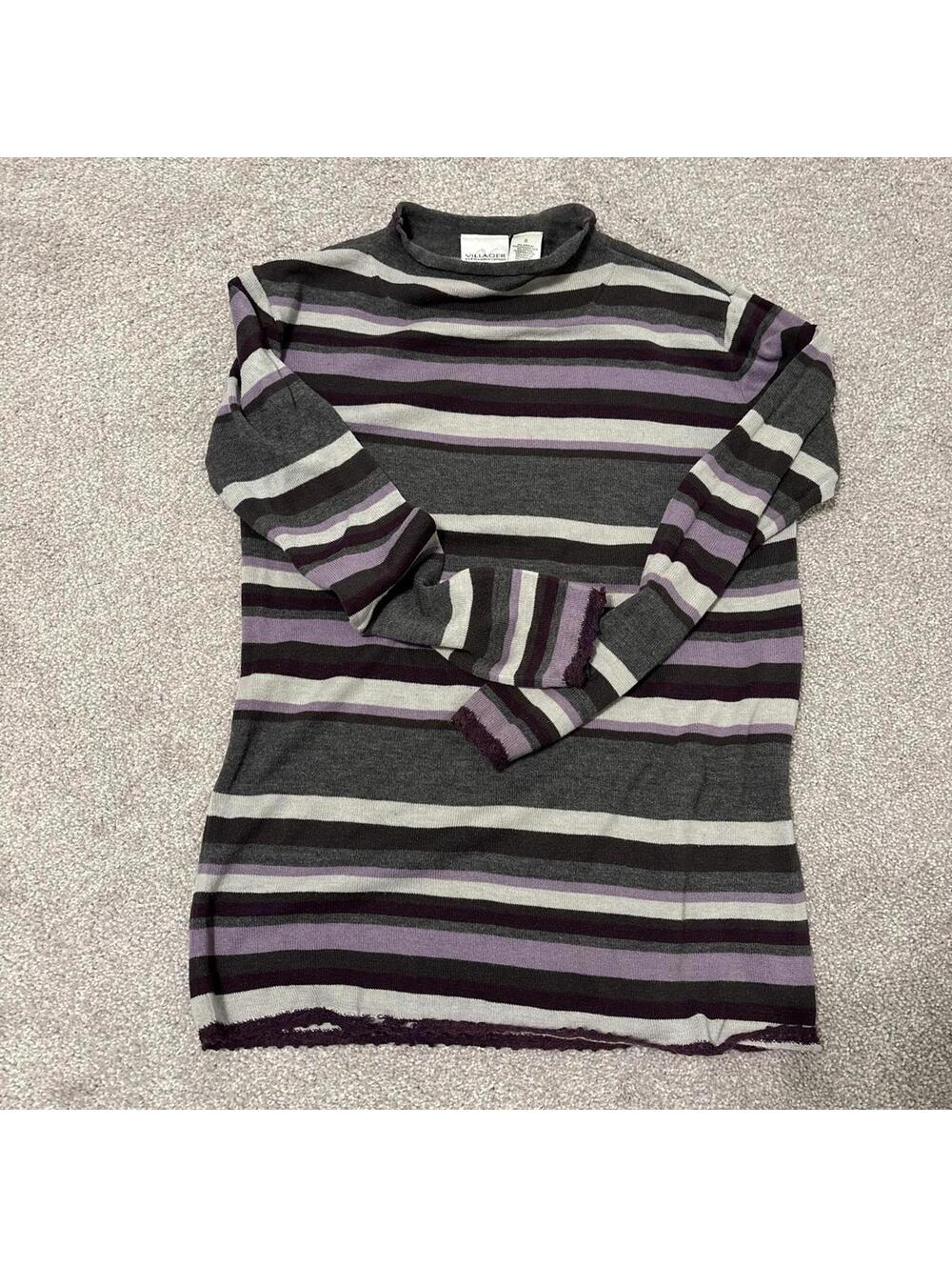 The Villager Women's Multi Stripe Purple Shirt